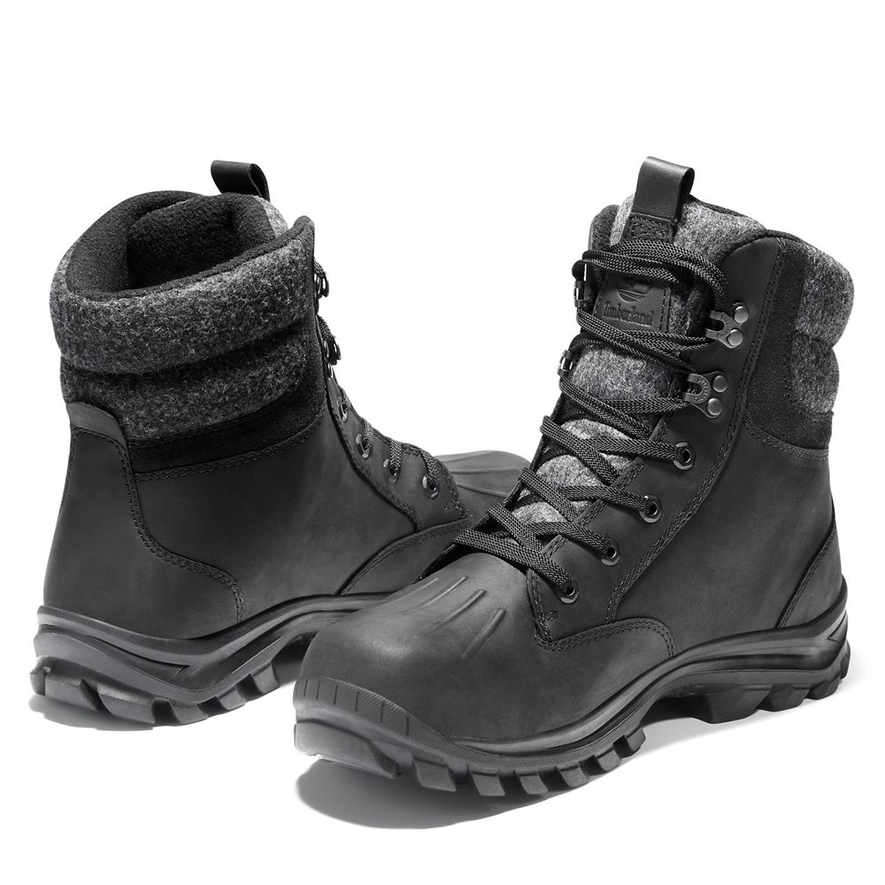 Timberland Mens Snow Boots Chillberg Mid Waterproof - Black - India RT0653924